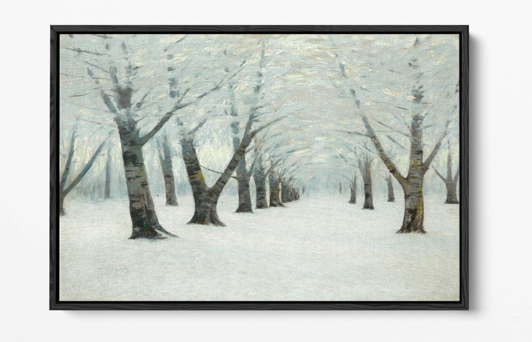 L. BIRGE HARRISON, TUNNEL OF TREES IN WINTER -FLOAT EFFECT CANVAS WALL ART PRINT