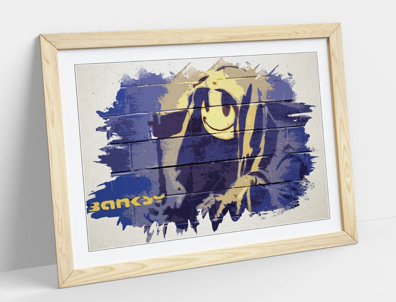 Banksy Framed Art Print – Graffiti Wall Art | Grim Reaper Watercolour Style Poster
