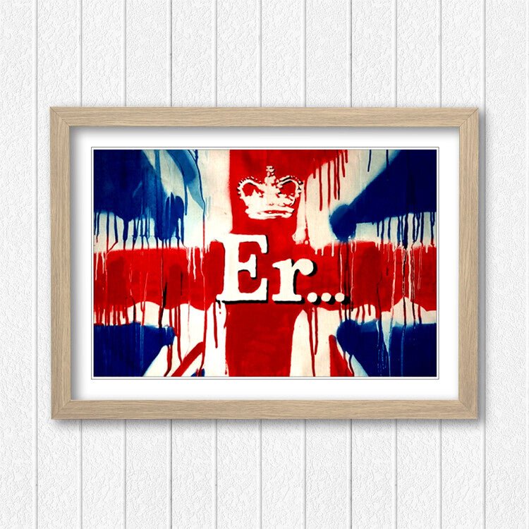 Banksy Framed Poster – Graffiti Wall Art with Woodgrain Frame Style, Ready to Hang
