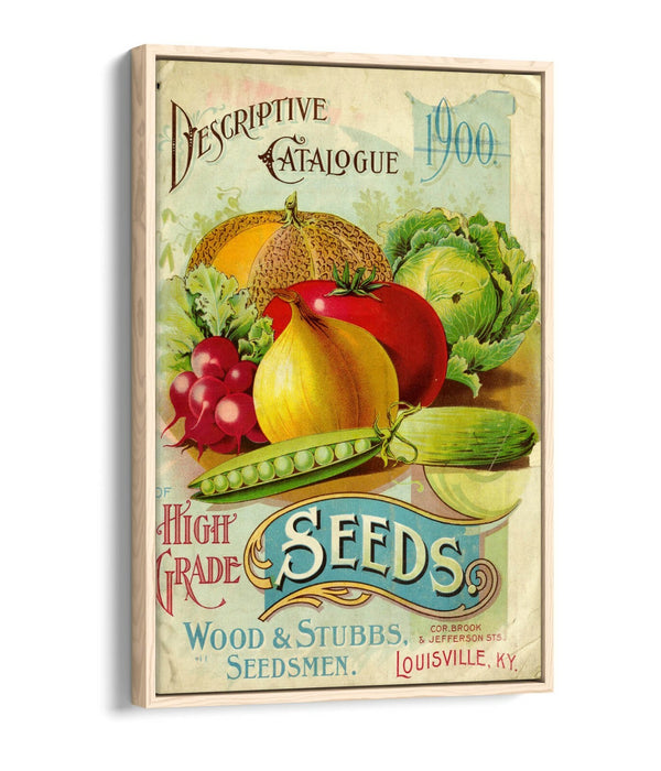 QUIRKY VINTAGE SEED ADVERTISEMENT ART POSTER -FLOAT EFFECT CANVAS WALL ART PRINT
