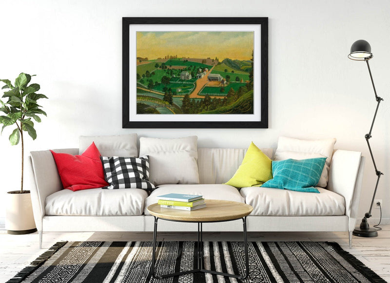 Framed Art Poster - Farm Art Print With Woodgrain Frame, Matte Paper Print