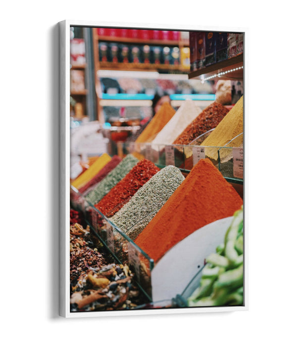 Canvas Wall Art - Colourful Spice Stack Kitchen Decor | Float Effect Print