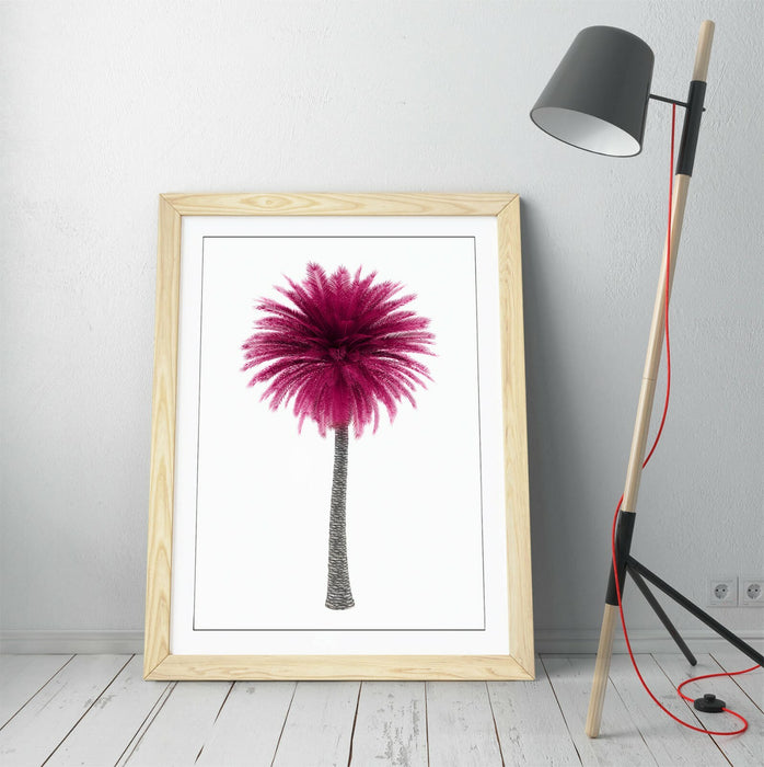 PINK PALM TREE -ART FRAMED POSTER PICTURE PRINT ARTWORK-