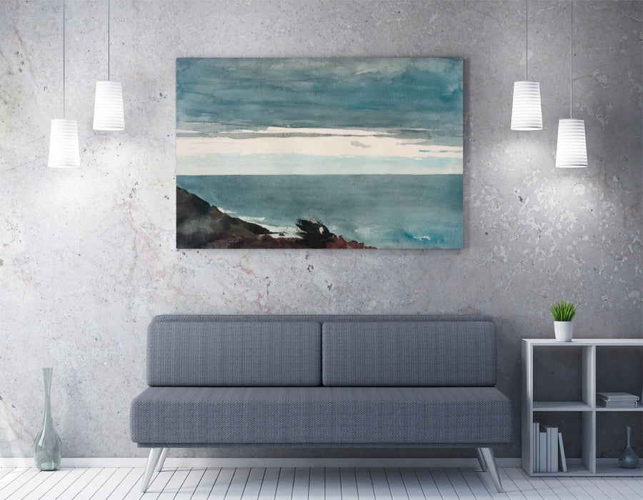 Canvas Wall Art - Winslow Homer Prout's Neck Handmade Canvas Print with Vibrant Colors
