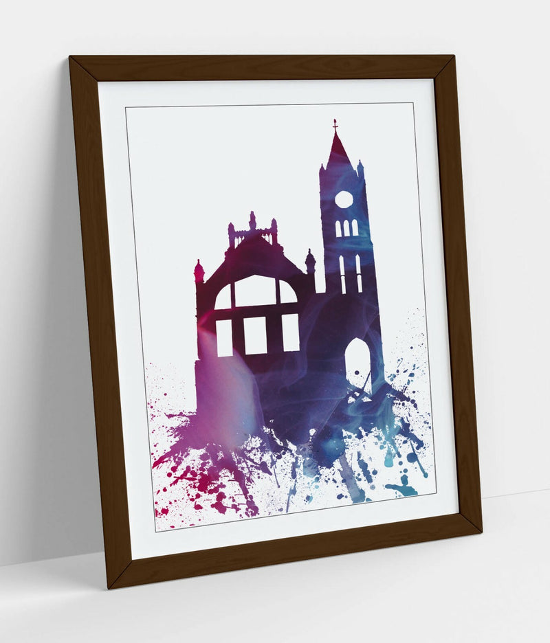 Framed Wall Art - Derry Guildhall Print | Handmade UK Art, Natural Wood Frame