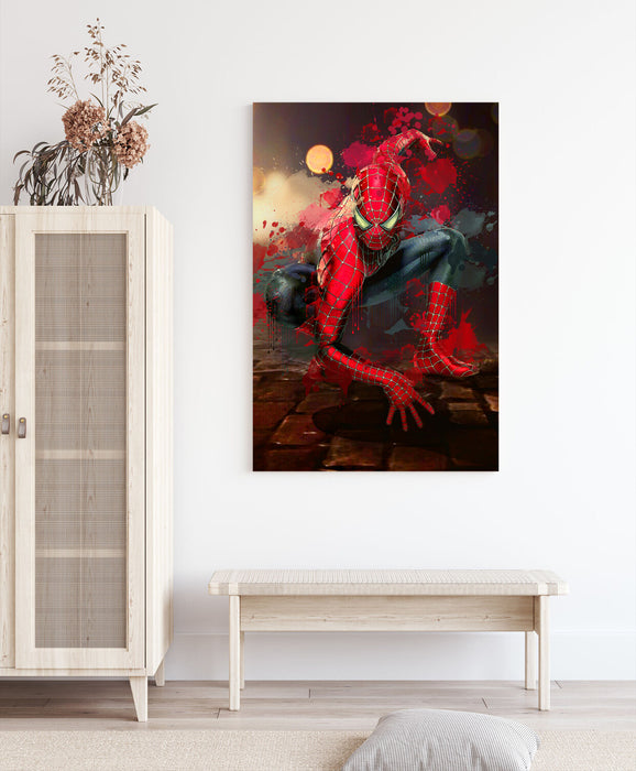 Spiderman Canvas Print – Marvel Wall Art With Custom MDF Frame For Kids Bedroom