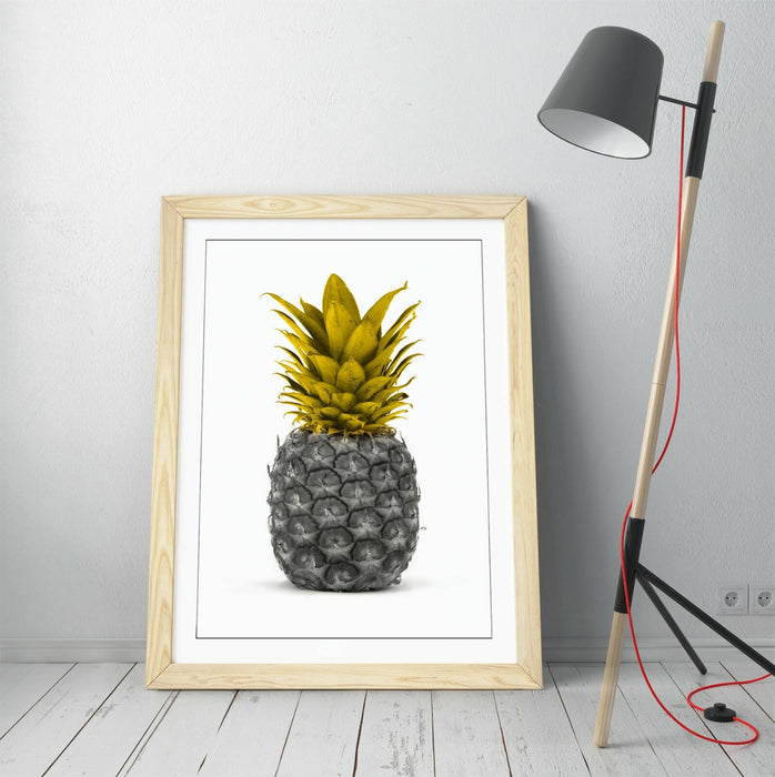 Mustard Pineapple Poster - Framed Wall Art Print Home Decor