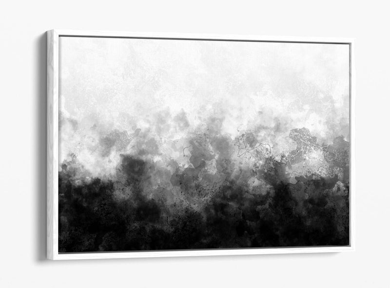 Canvas Wall Art - Abstract Black And White Sketch Print With Float Effect Frame