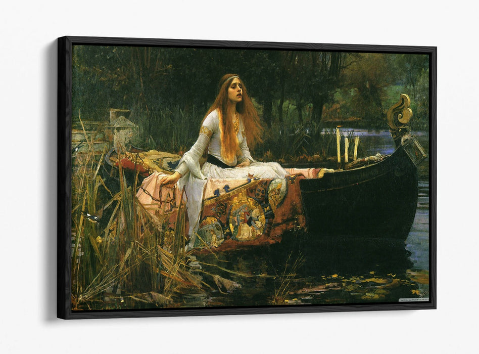 JOHN W WATERHOUSE, THE LADY OF SHALOTT -FLOAT EFFECT CANVAS WALL ART PIC PRINT