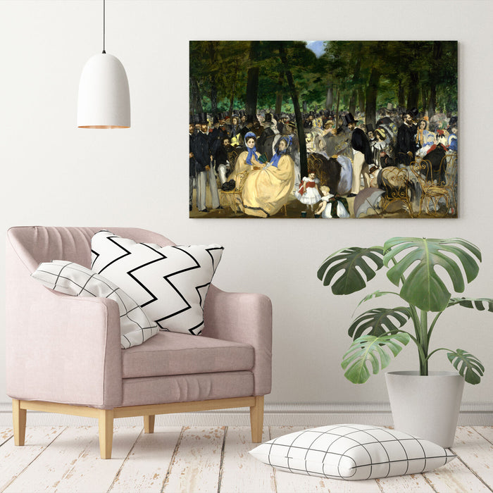 Canvas Wall Art - Edouard Manet Music in the Tuileries Print on Archival Grade Canvas