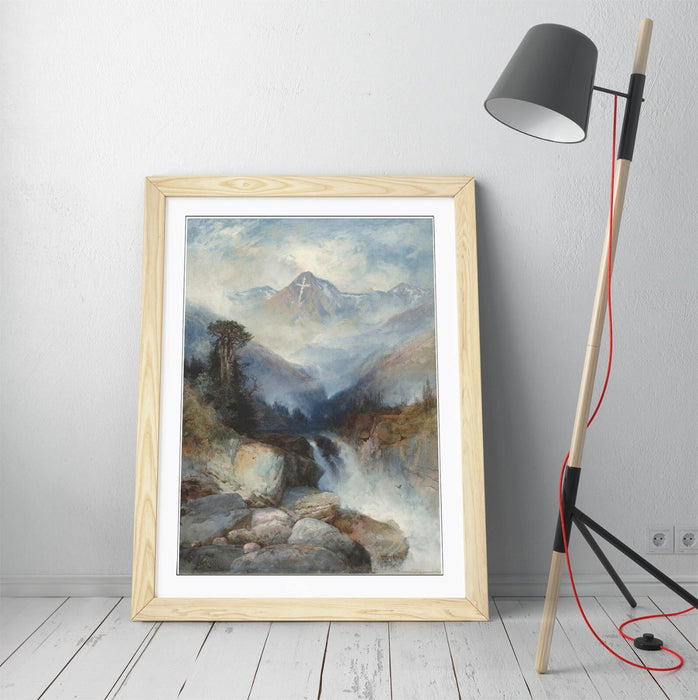 Framed Art Poster Featuring Thomas Moran Artwork - Mountain Of The Holy Cross Print