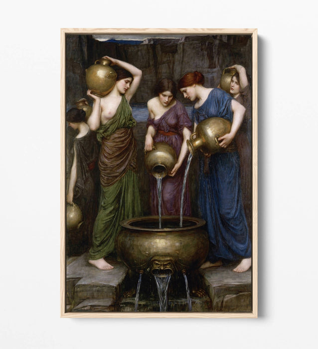 JOHN WILLIAM WATERHOUSE DANAIDES-FLOAT EFFECT CANVAS WALL ART PIC PRINT- GREEN