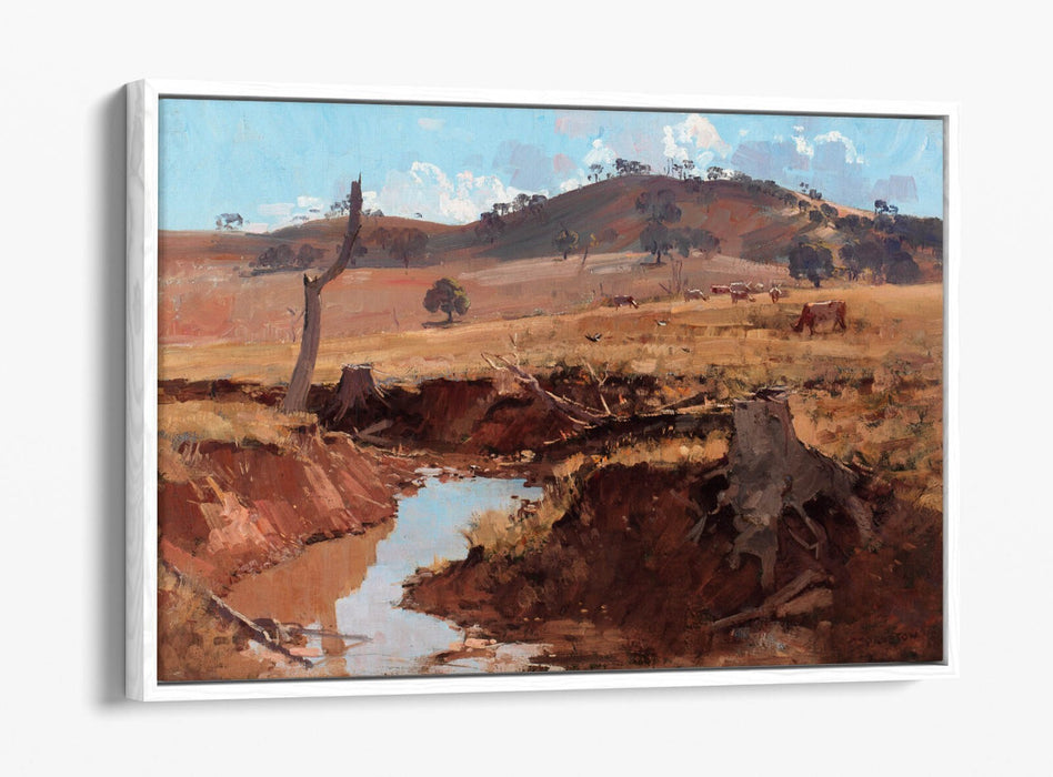 Canvas Wall Art - Arthur Streeton The Creek | Float Effect Canvas Print With Premium Frame
