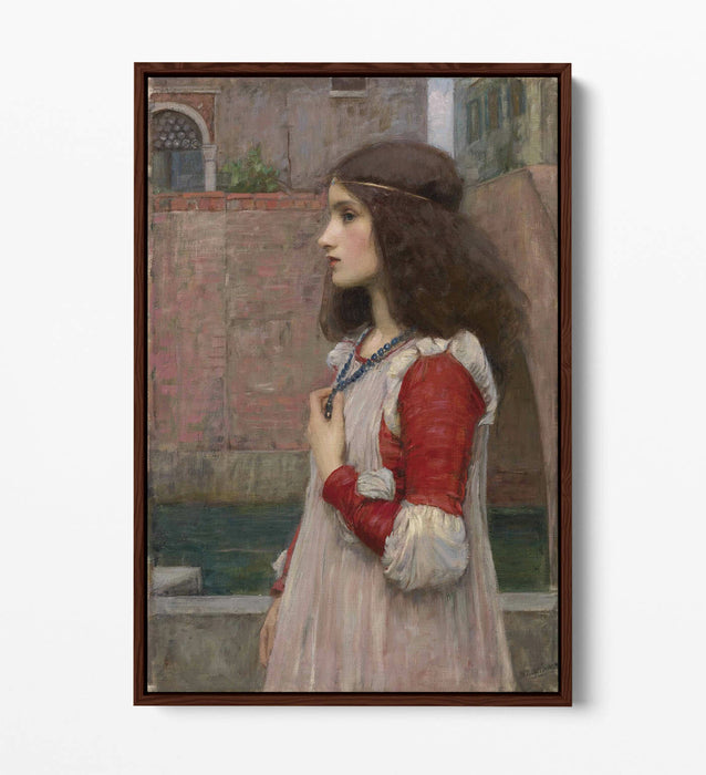 JOHN WILLIAM WATERHOUSE, JULIET -FLOAT EFFECT CANVAS WALL ART PIC PRINT- BEIGE