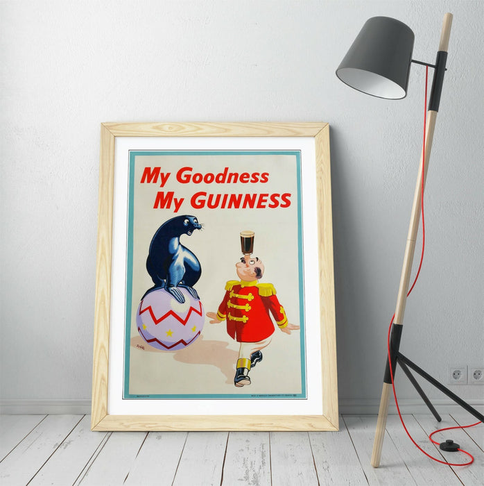 VINTAGE MY GOODNESS MY GUINNESS POSTER, ADVERT -FRAMED WALL ART PICTURE PRINT