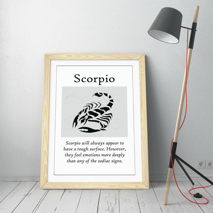 SCORPIO STAR SIGN ZODIAC ASTOLOGY QUOTE SLOGAN -FRAMED WALL ART PICTURE PRINT