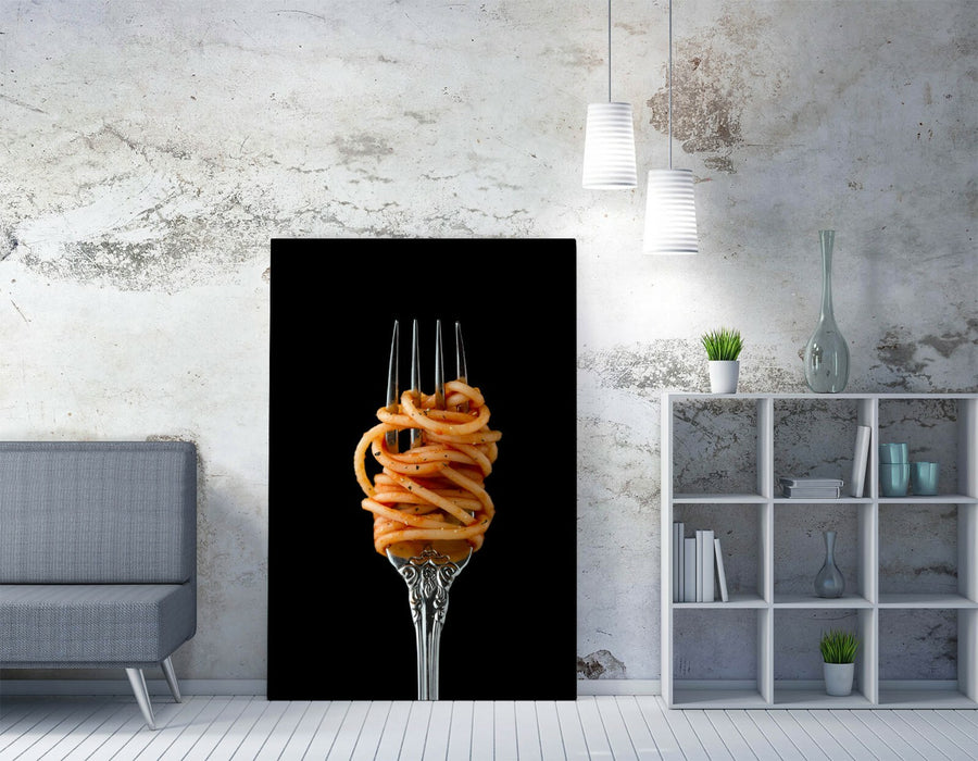 Kitchen Canvas Art – Spaghetti Fork Cooking Wall Artwork | Premium Canvas Print