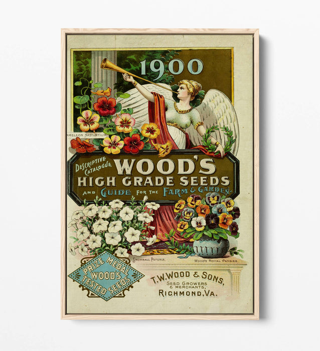 QUIRKY VINTAGE SEED ADVERTISEMENT ART POSTER -FLOAT EFFECT CANVAS WALL ART PRINT