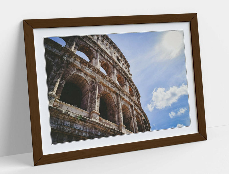 Framed Art Print - Classic Beige Wall Art Poster in Wood Grain Frame