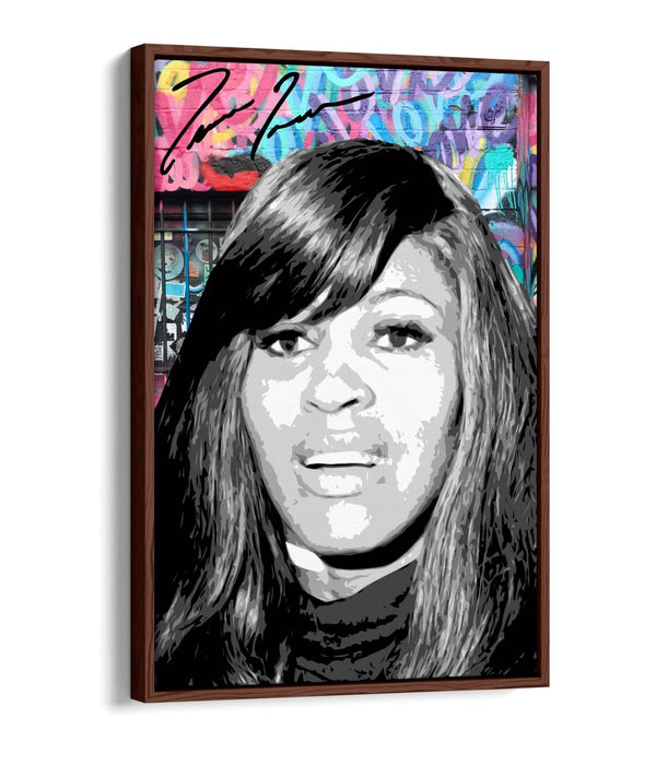 Graffiti Canvas Wall Art – Tina Turner Portrait Float Effect Canvas Print