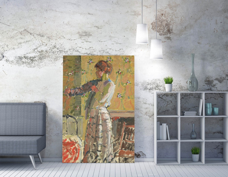 Canvas Wall Art - Harold Gilman Girl Dressing Artwork | Handmade Print UK