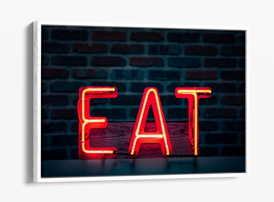 Kitchen Neon Sign - Float Effect Canvas Wall Art | Navy Handmade Kitchen Decor