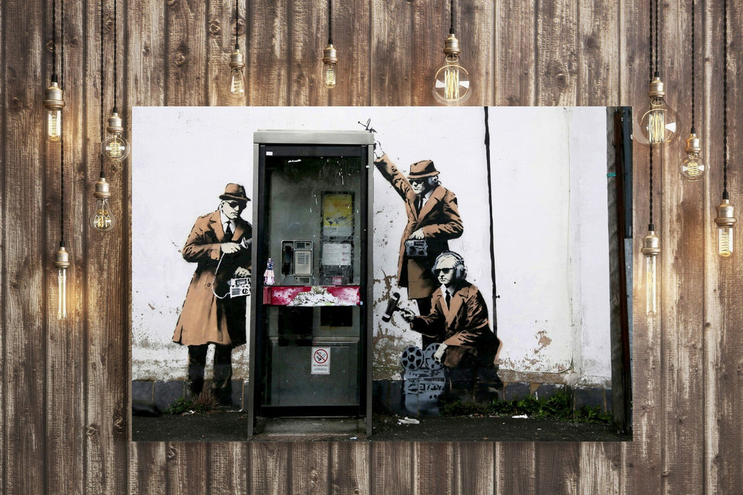 BANKSY CANVAS STREET WALL ART PRINT GRAFFITI ARTWORK  SPIES