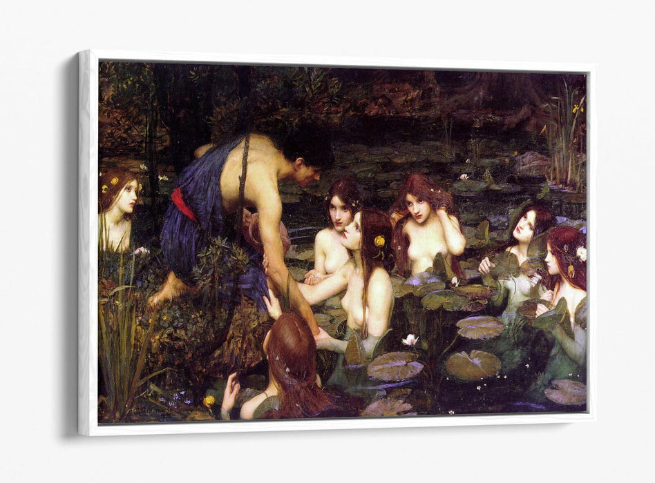 JOHN WILLIAM WATERHOUSE HYLAS AND NYMPHS -FLOAT EFFECT CANVAS WALL ART PIC PRINT