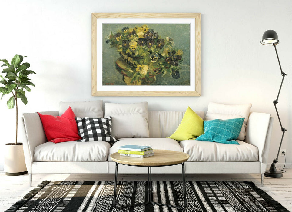 VINCENT VAN GOGH, BASKET WITH VIOLETS -FRAMED WALL ART PICTURE PRINT ARTWORK