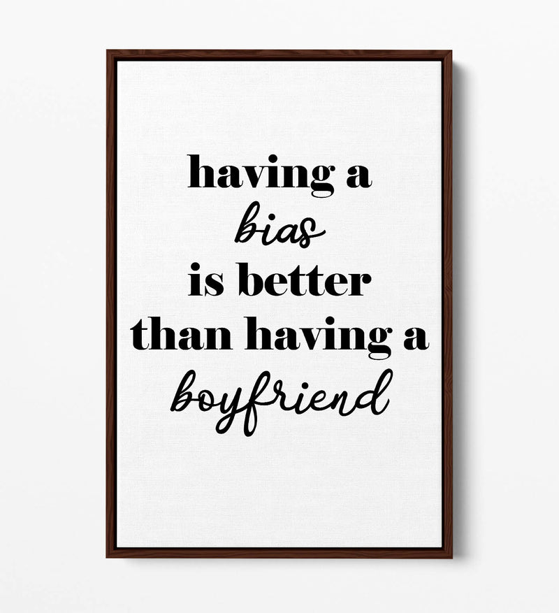 Float Effect Canvas Art - KPOP Quote Print | Handmade UK Premium Frame