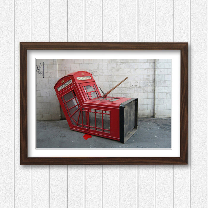 Banksy Framed Poster – Death Of A Phonebox | Urban Wall Art Print | Matte Finish