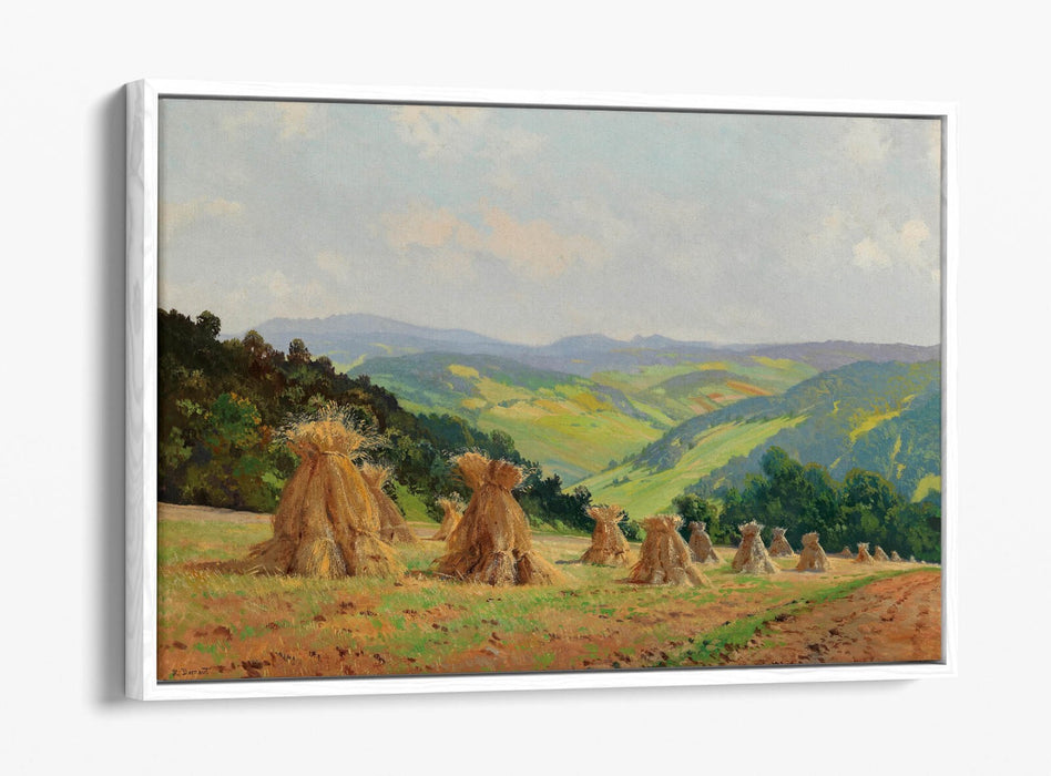 Float Effect Canvas Art - Alps Landscape Foothills Print With Premium Varnish Finish