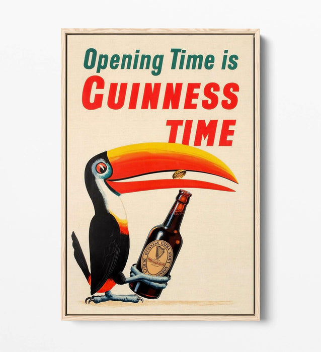 VINTAGE GUINNESS TIME POSTER RETRO -FLOAT EFFECT CANVAS ART PRINT