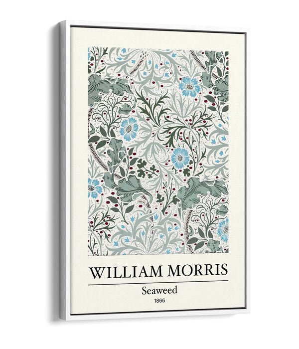 Float Effect Canvas Art - William Morris Floral Print | 30mm Deep Frame Wall Decor