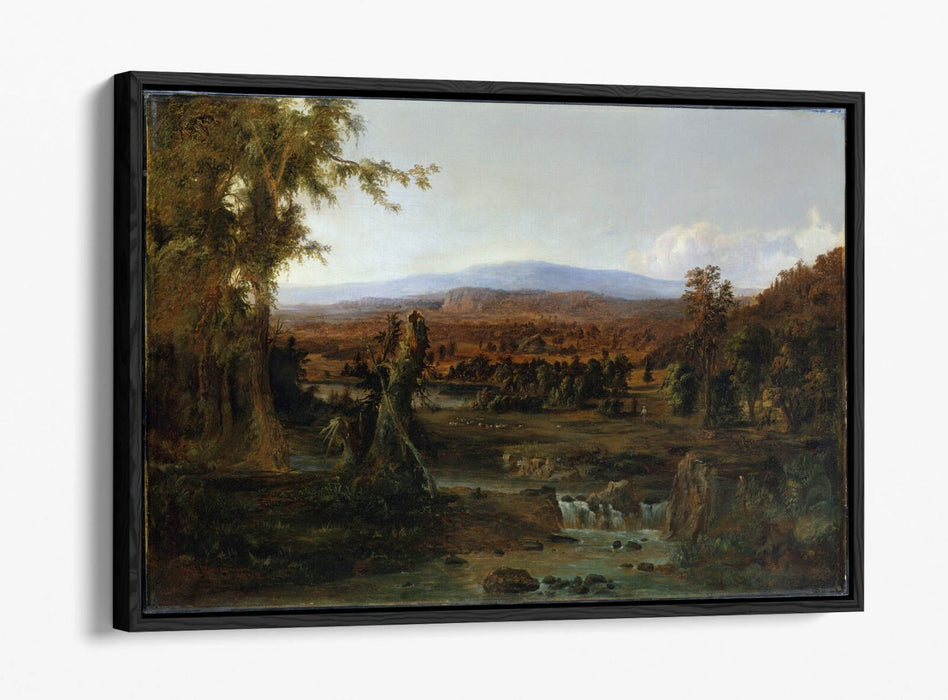 ROBERT S DUNCANSON, LANDSCAPE WITH SHEPARD -FLOAT EFFECT CANVAS WALL ART PRINT
