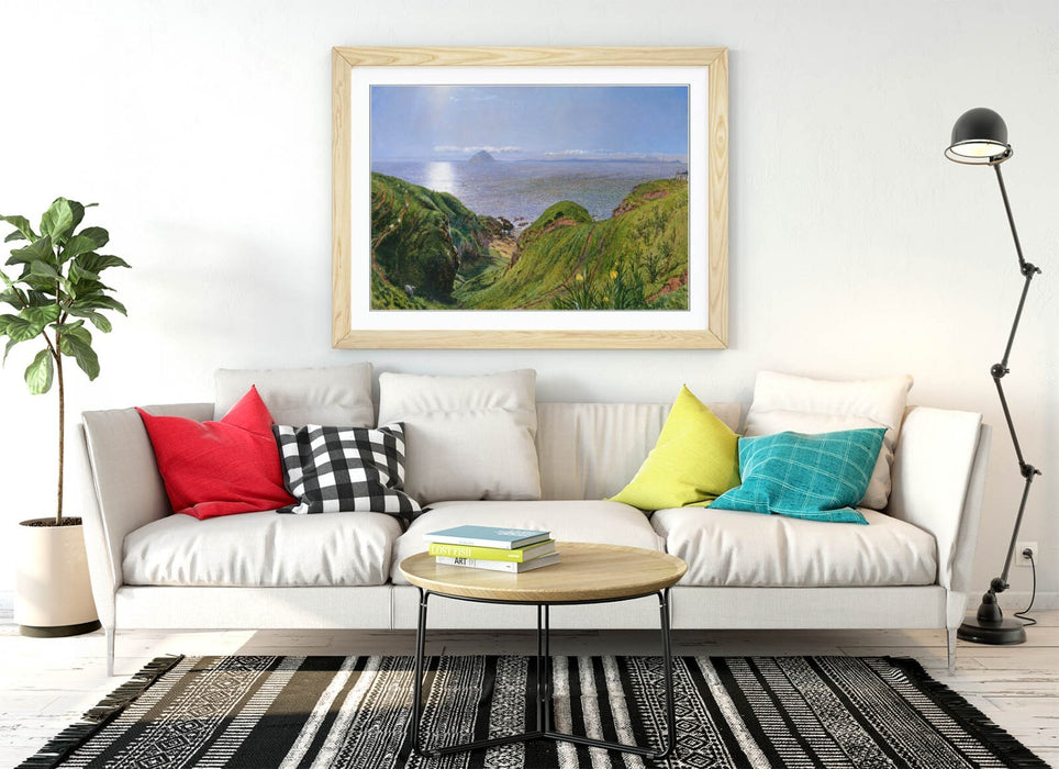 Framed Wall Art Featuring William Bell Scott Ailsa Craig Painting - Handmade UK Frame
