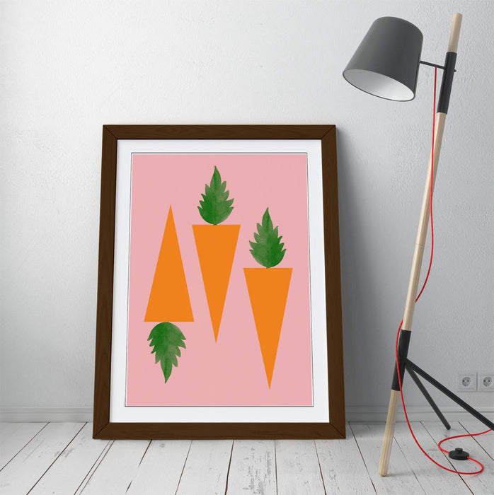 CARROTS TRENDY MINIMALIST KITCHEN -FRAMED WALL ART PICTURE PRINT ARTWORK