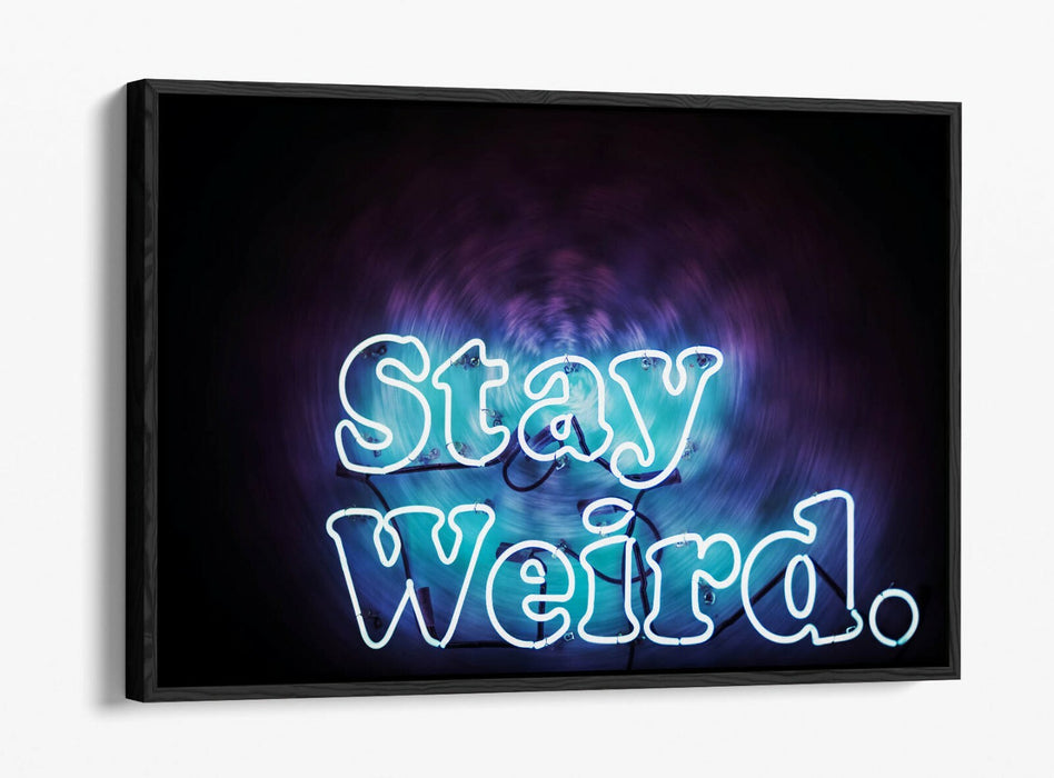 Blue Neon Sign Canvas - Float Effect Canvas Wall Art With Premium Varnish Finish
