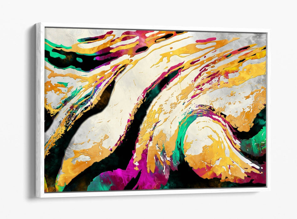 Canvas Wall Art - Multi Colour Abstract Bedroom Print | Float Effect Frame