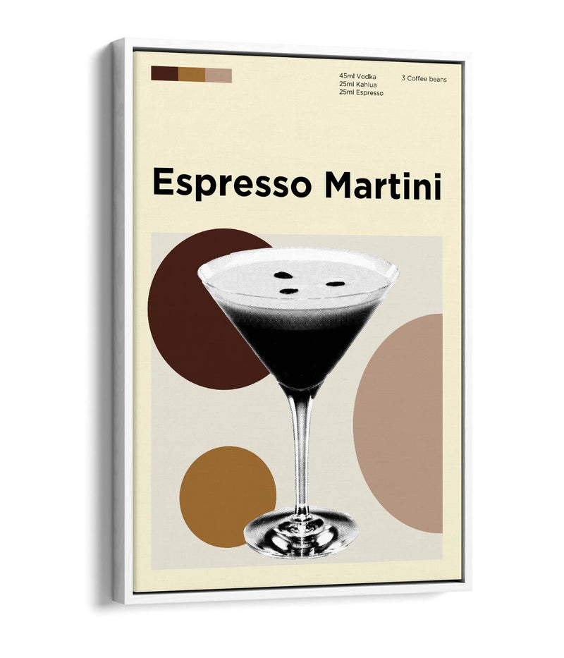 Espresso Martini Poster - Funky Cocktail Decor | Float Effect Canvas Wall Art