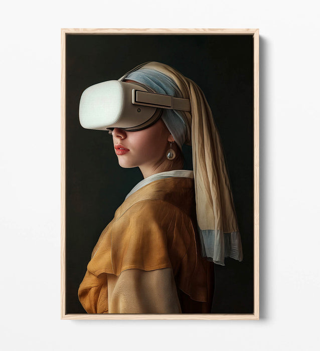 Pearl Earring Canvas – Contemporary Float Effect Canvas Wall Art Print with Premium Varnish Finish
