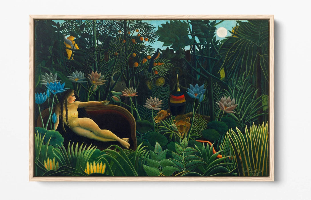 Float Effect Canvas Art - Henri Rousseau Print on Premium MDF Frame, Ready to Hang