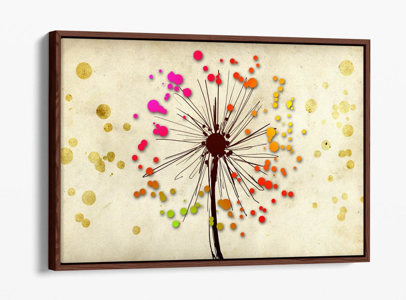Dandelion Canvas Art - Multi Colour Float Effect Canvas Wall Decor Bedroom Print