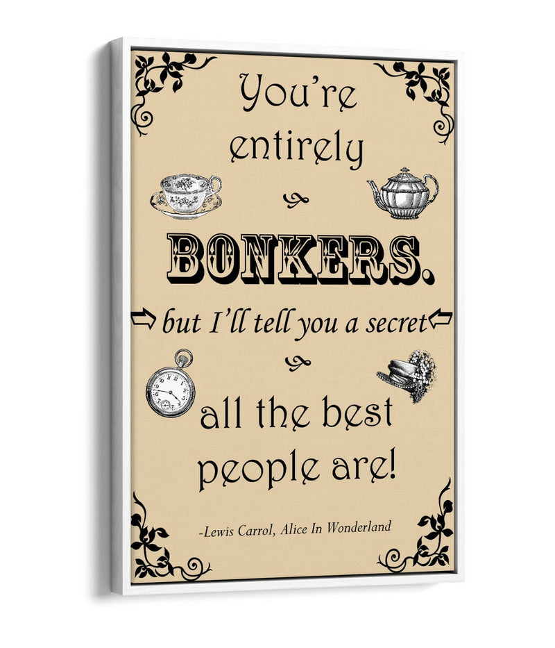 Alice in Wonderland Canvas - Lewis Carroll Quote Print | Float Effect Wall Art