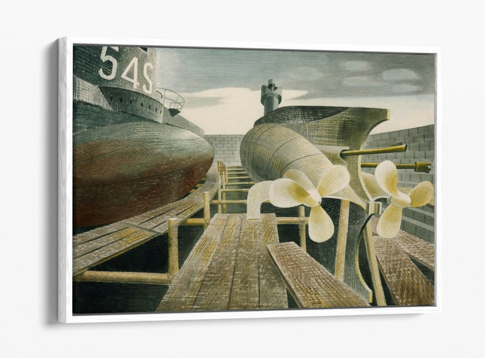 Canvas Wall Art – Submarines in Dock Print | Float Effect Canvas With Premium Frame