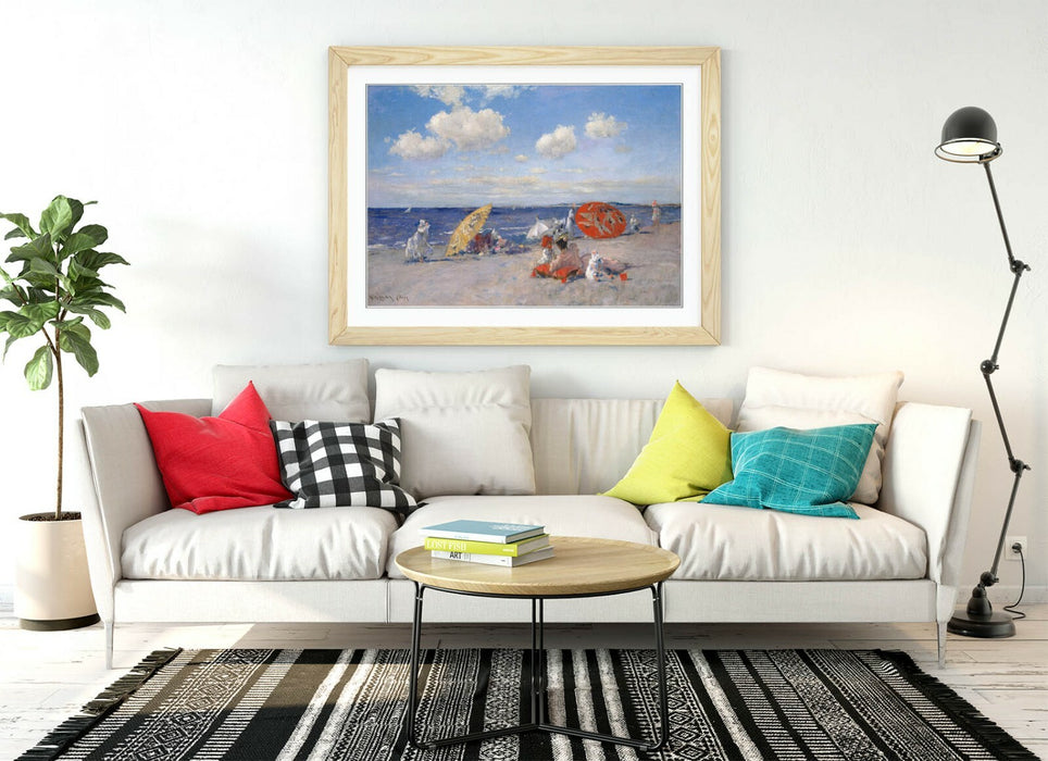 Framed Art Print – Handmade Seaside Artwork With Woodgrain Frame Finish