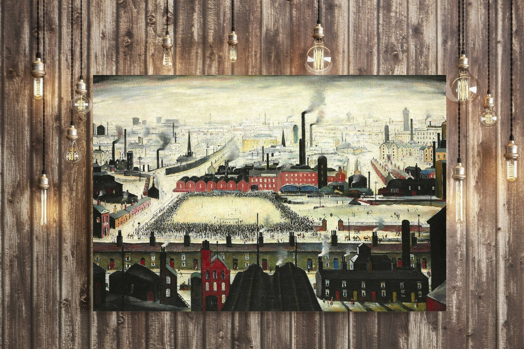The Football Match CANVAS WALL ART PRINT ARTWORK PAINTING FRAMED LS Lowry Style