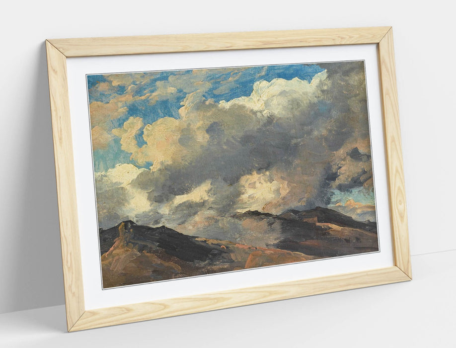 Framed Wall Art Poster – Carl Gustav Carus Mountain Peaks in Clouds Print UK Handmade