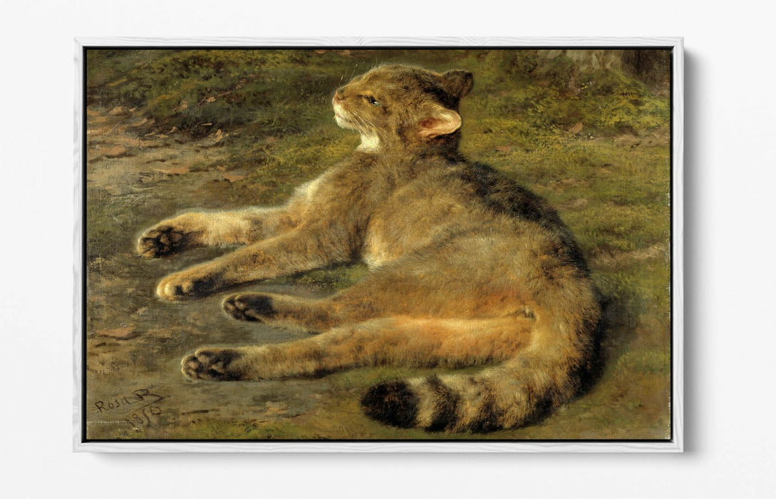 Canvas Wall Art - Wild Cat Painting on Float Effect Canvas with MDF Frame