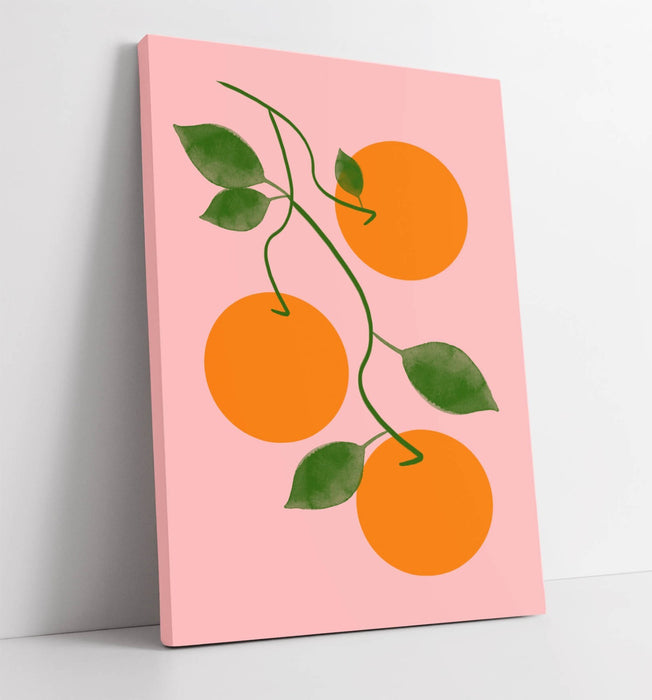 ORANGES ON VINE TRENDY MINIMALIST KITCHEN DECOR -CANVAS WALL ART PICTURE PRINT